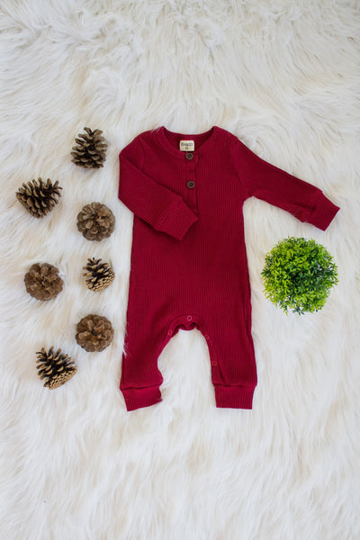 Two-Button Ribbed Romper