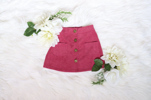 Corduroy Button Skirts