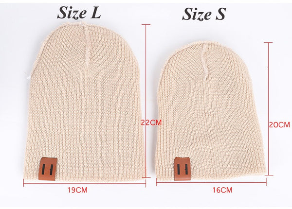 Toddler and Adult Knit Beanie Hats